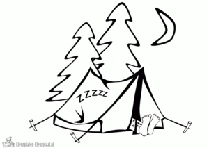 Tent 2 kleurplaat