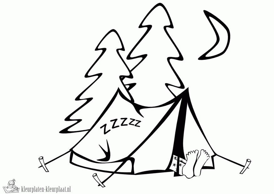 Tent 2 kleurplaat