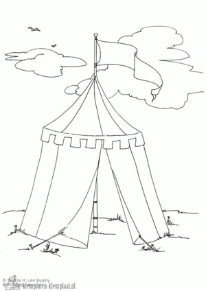 Tent 5 kleurplaat