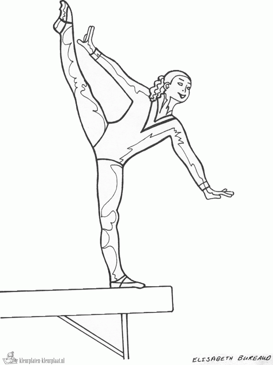 Turnen 3 kleurplaat