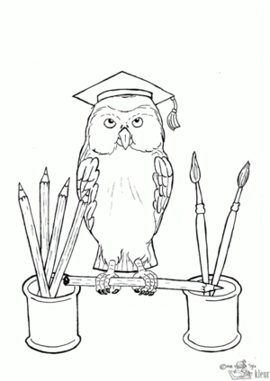 Uil 19 kleurplaat