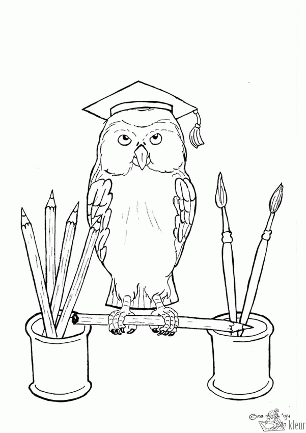 Uil 19 kleurplaat