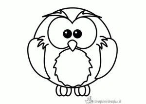 Uil 5 kleurplaat