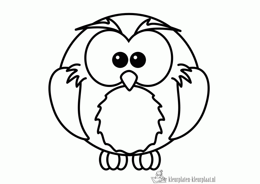 Uil 5 kleurplaat