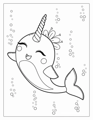 Dolfijn unicorn kleurplaat