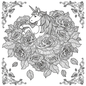 Mooie unicorn mandala kleurplaat
