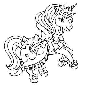 Prinses unicorn kleurplaat