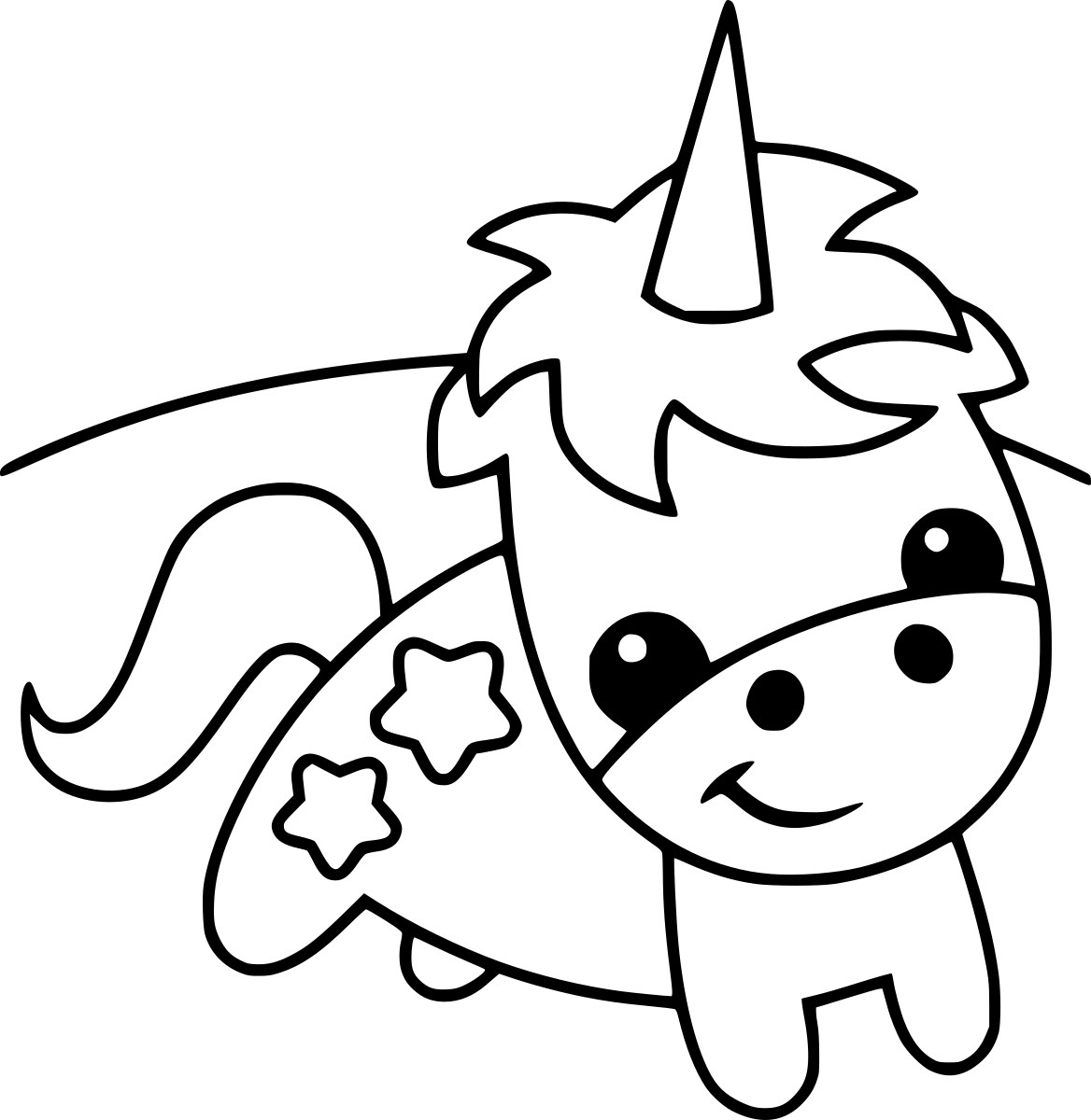 Superschattige baby unicorn kleurplaat