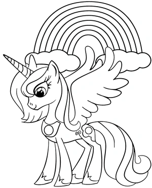 Unicorn met regenboog kleurplaat