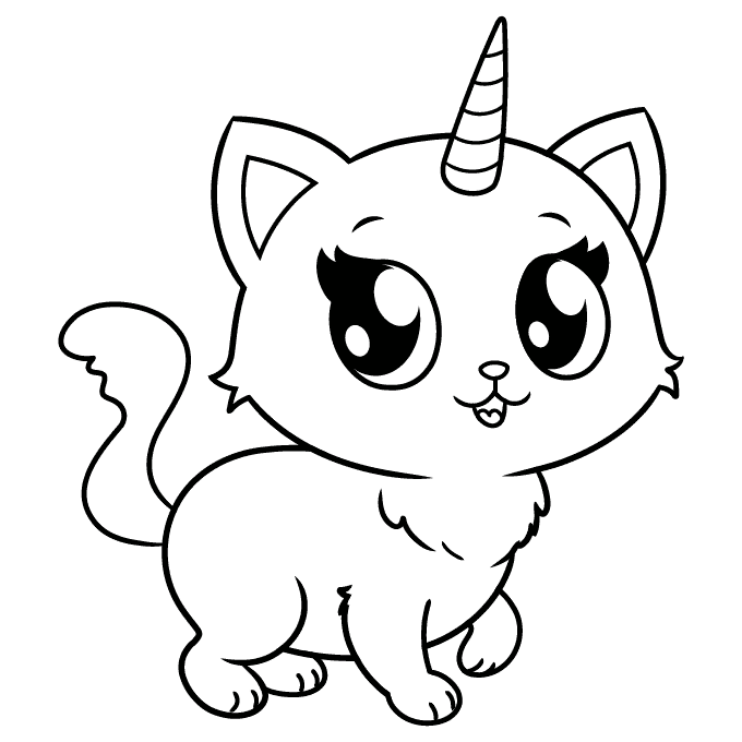 Unicorn poesje kleurplaat