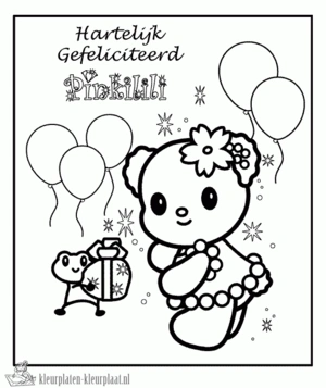 Verjaardag 10 kleurplaat