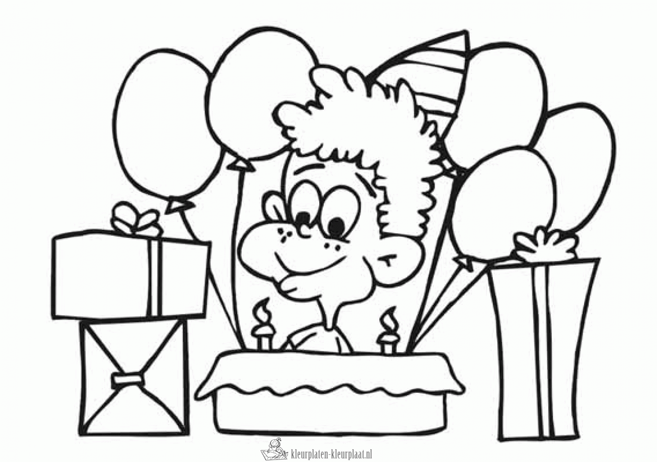 Verjaardag 18 kleurplaat