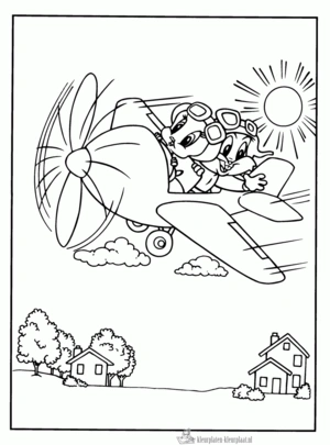 Vliegtuig 18 kleurplaat