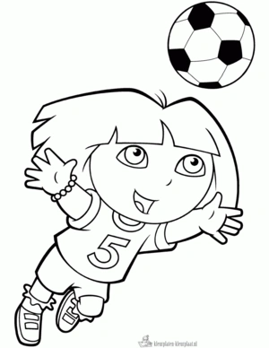 Voetbal 5 kleurplaat