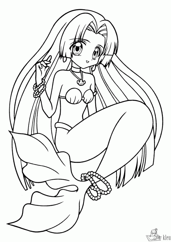 Zeemeermin 4 kleurplaat