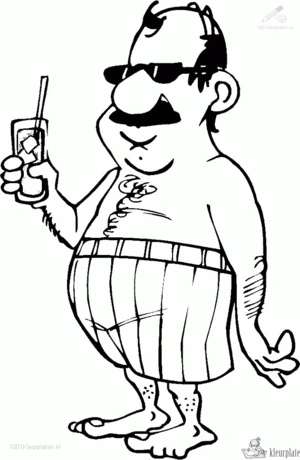 Drankje drinken in de zomervakantie kleurplaat