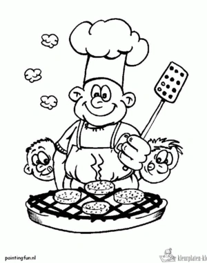 Zomer barbeque kleurplaat