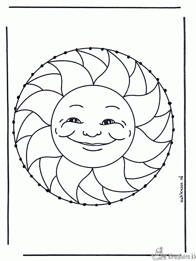 Zomer zon kleurplaat