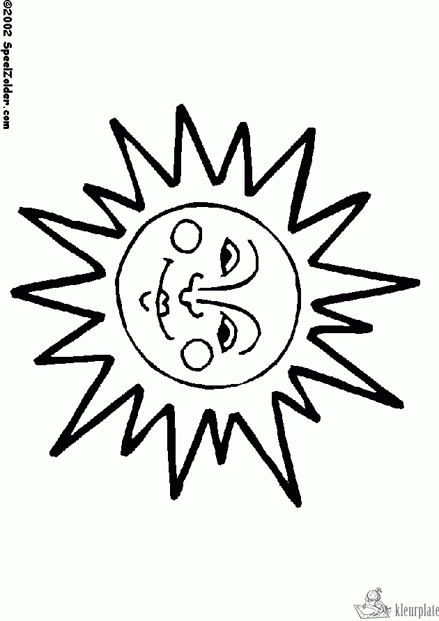 Zon 22 kleurplaat