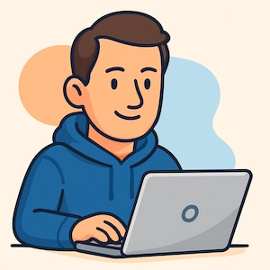 Cartoonportret van Ruben, oprichter van Kleurplaten-Kleurplaat.nl